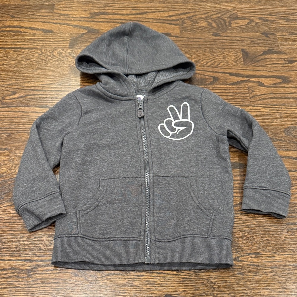Second two birthday peace sign personalized zip up hoodie